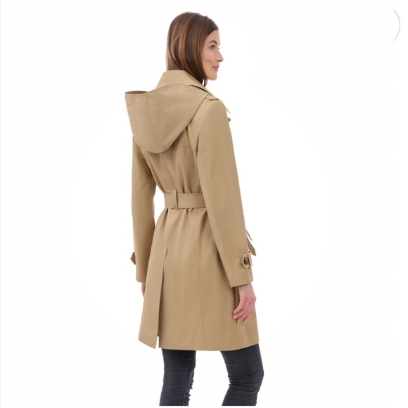 NWT • Women's • London Fog • Hooded Water-Resistant Raincoat • British Khaki • M - Picture 3 of 8